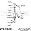 Cifial 32404TH.U Technovation 465 Chrome Black Mono Basin Mixer Tap Dimension